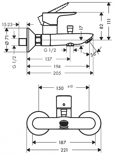 Смеситель Hansgrohe Talis E 71740000