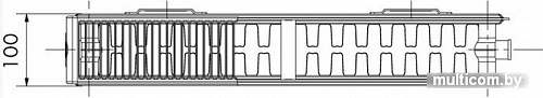 Стальной панельный радиатор Terra teknik 22 НП 300x1100