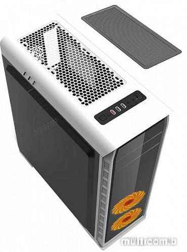 Корпус GameMax 9503X Elysium (белый, голубая подсветка)