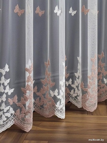 Тюль Arya Solo 400x260 8001885869609 (белый/розовый)