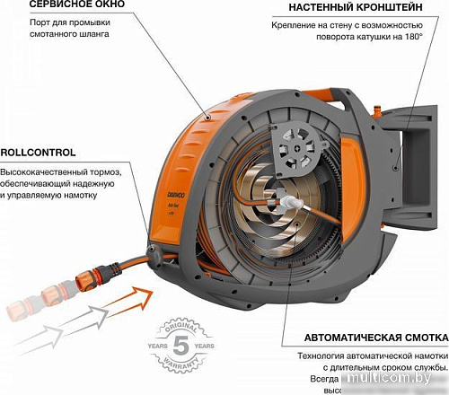 Катушка со шлангом Daewoo Power Auto Reel x35 DWR 3060 (1/2&quot;, 35 м)