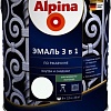 Эмаль Alpina Эмаль 3 в 1 по ржавчине (белый, шелковисто-матовая, 2.5 л)