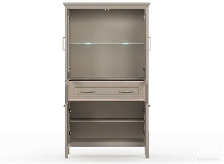 Шкаф-витрина BRW Classic REG2W2D1S/170 с подсветкой (глиняный серый)