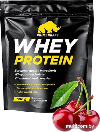 Протеин Prime Kraft Whey Protein с витаминами и минералами (500г, дикая вишня)