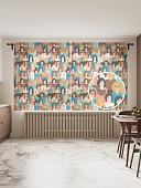 Комплект штор JoyArty Множество девушек 1.45x1.8 м tul_114176_145x180 (2 шт)