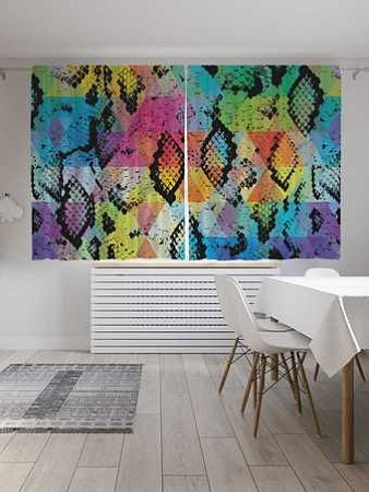Комплект штор JoyArty Радужная шкура дракона 1.45x1.8 м (2 шт)