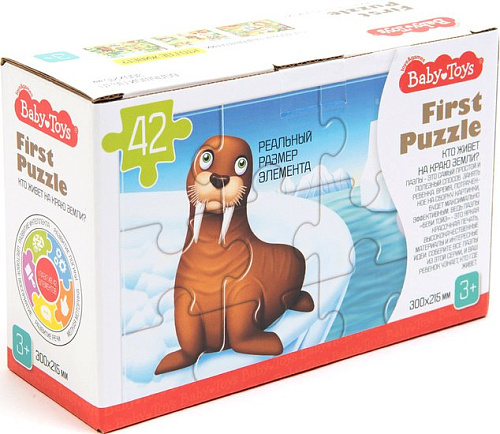 Мозаика/пазл Baby Toys First Puzzle. Кто живет на краю земли 04188