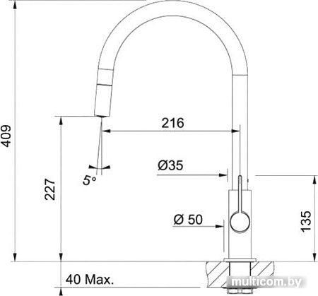 Смеситель Franke Ambient Evo (хром/оникс)
