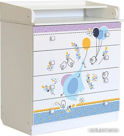 Детский комод Polini Kids Simple 1580 (слоник на шаре)