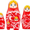 Развивающая игра Брестская Матрешка Красная с цветами (набор 5 шт)