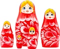 Развивающая игра Брестская Матрешка Красная с цветами (набор 5 шт)