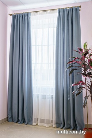 Комплект штор Decoretto Морская волна ХМВ-K36 4x2.6 м (синий, 2 шт)