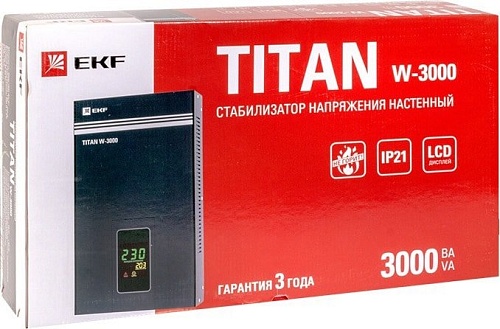 Стабилизатор напряжения EKF PROxima stab-w-3000 Titan W-3000 1.8кВт