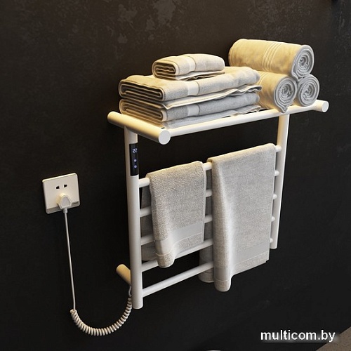 Полотенцесушитель Maxonor PL-TRE03-55-5-8 с полкой (белый, подключение слева)