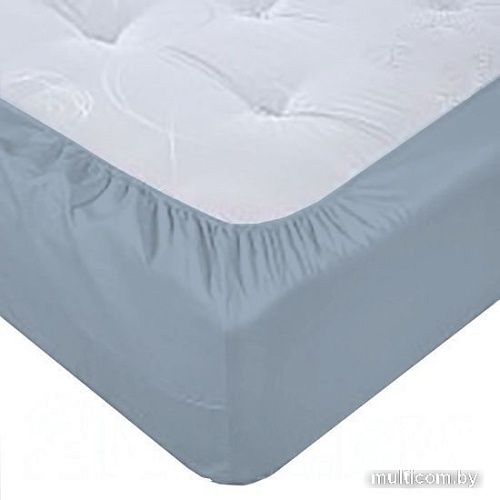 Постельное белье Luxsonia Сатин на резинке 90x200 Мр0012 (серый)