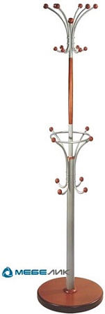 Вешалка для одежды Мебелик Д 2 (металлик/средне-коричневый)