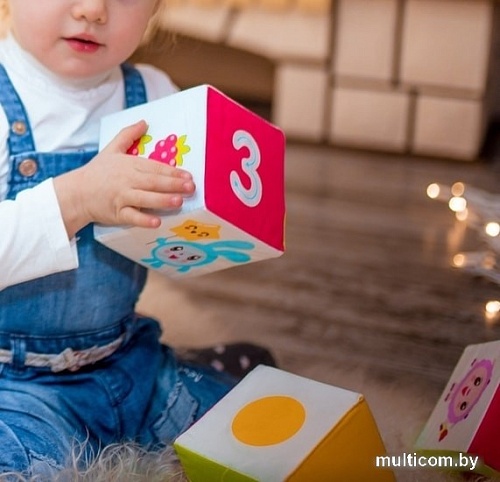 Кубики Мякиши Учим формы, цвет и счет Малышарики (6 шт)