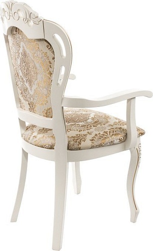 Стул с подлокотниками Woodville Bronte (молочный/патина)