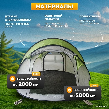 Кемпинговая палатка Sundays ZC-TT102-3 (зеленый/светло-серый)
