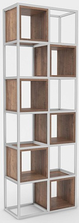 Стеллаж Hype Mebel Грос-2 70x210 (белый/дуб галифакс олово)
