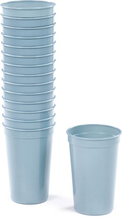 Набор стаканов для воды и напитков Полесье 74093 (15 шт, серо-голубой)