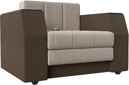 Кресло-кровать Лига диванов Атлантида 113875 (рогожка, бежевый/коричневый)