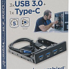 Планка портов на переднюю панель Gembird FP3.5-USB3-3A1C