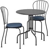 Комплект столовой мебели Ikea Лэккэ (серый/синий) 592.690.39