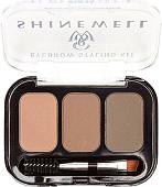 Тени для бровей Shinewell Набор для моделирования №3 BSK1-03 (светло-коричневый/темно-коричневый/коричневый)