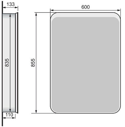 Raval Шкаф с зеркалом Pur.03.60/W