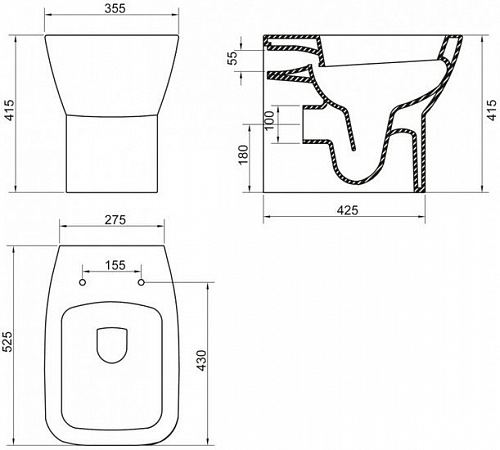 Унитаз BelBagno Lago BB128CB