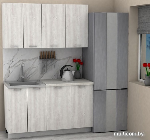 Готовая кухня ЭлиГард Lion 1.4 (сосна каньон/королевский опал)