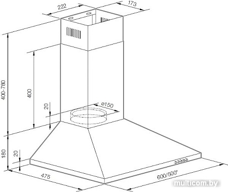 Кухонная вытяжка Graude DHP 60.0 E
