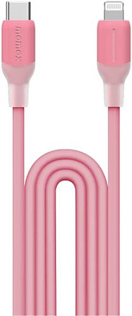 Кабель Momax DL53P 1-Link Flow LC USB Type-C - Lightning (1.2 м, розовый)