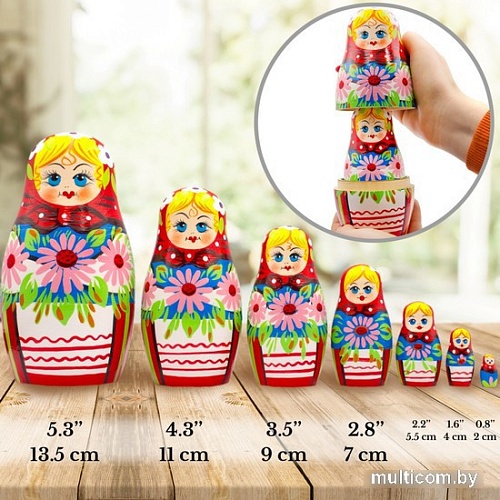 Развивающая игра Брестская Матрешка С букетом лилий (набор 7 шт)