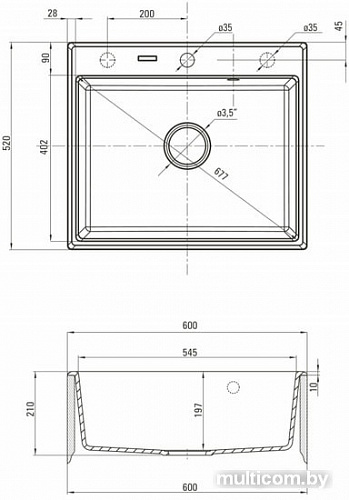 Кухонная мойка Deante Andante ZQN A103 (алебастровый)