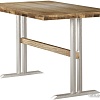 Кухонный стол Buro7 Двутавр 110 (классика, дуб натуральный/серебристый)
