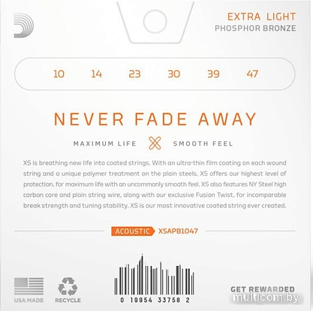 Струны для гитары D'Addario XSAPB1047