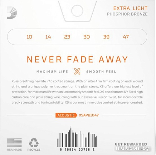 Струны для гитары D'Addario XSAPB1047
