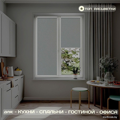 Рулонные шторы Sundays Home Оливия 43х160 с 2-мя направляющими LM-15 150см (серый)