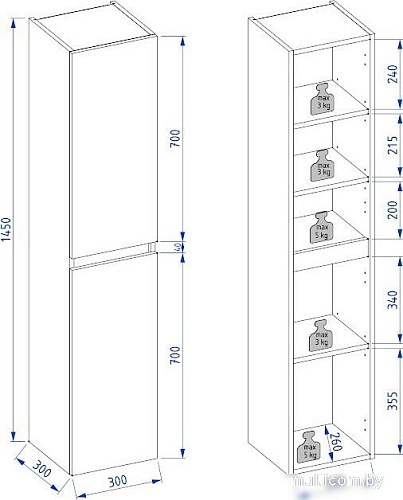 Lauter Шкаф-пенал Навесной Mia 30 (кашемир)