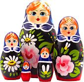 Развивающая игра Брестская Матрешка C георгинами и ромашками (набор 5 шт)