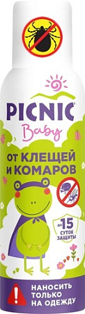 Аэрозоль от насекомых Picnic Baby от клещей и комаров 125 мл