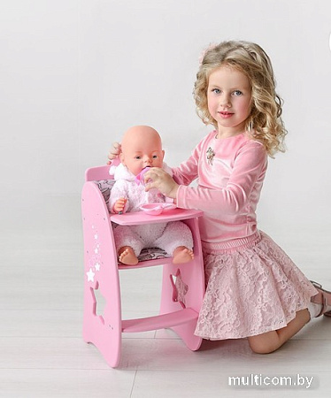 Стульчик для кукол Leader Toys Diamond Star для кормления 74319 (розовый)