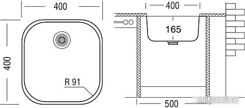 Кухонная мойка Ukinox Модерн MOD400.400-GT6C (с сифоном S701)