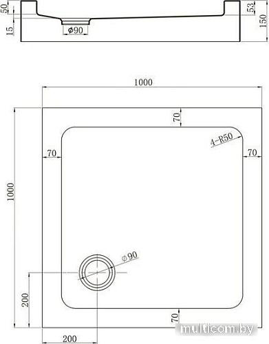 Душевой поддон Veconi Tezeo TZ52-100-С5 100 х 100