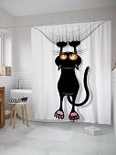 Шторка-занавеска для ванны JoyArty Кот-шкодник sc_18507