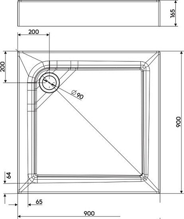 Душевой поддон Kolo First 90x90 [XBK1690000]