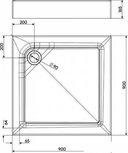 Душевой поддон Kolo First 90x90 [XBK1690000]