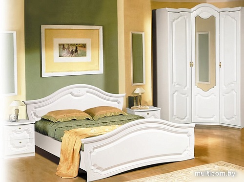 Кровать Неман мебель Орхидея 200х160 Белый полуглянец (СП-002-12)